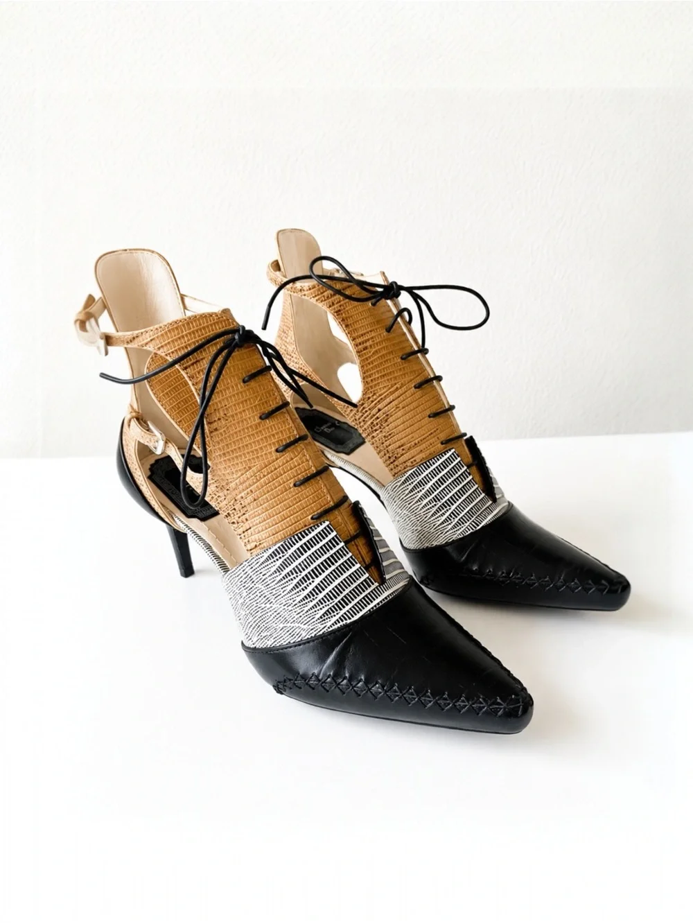 DIOR lace‎ up bootie heels size 6.5  New in Box AUTHENTIC
